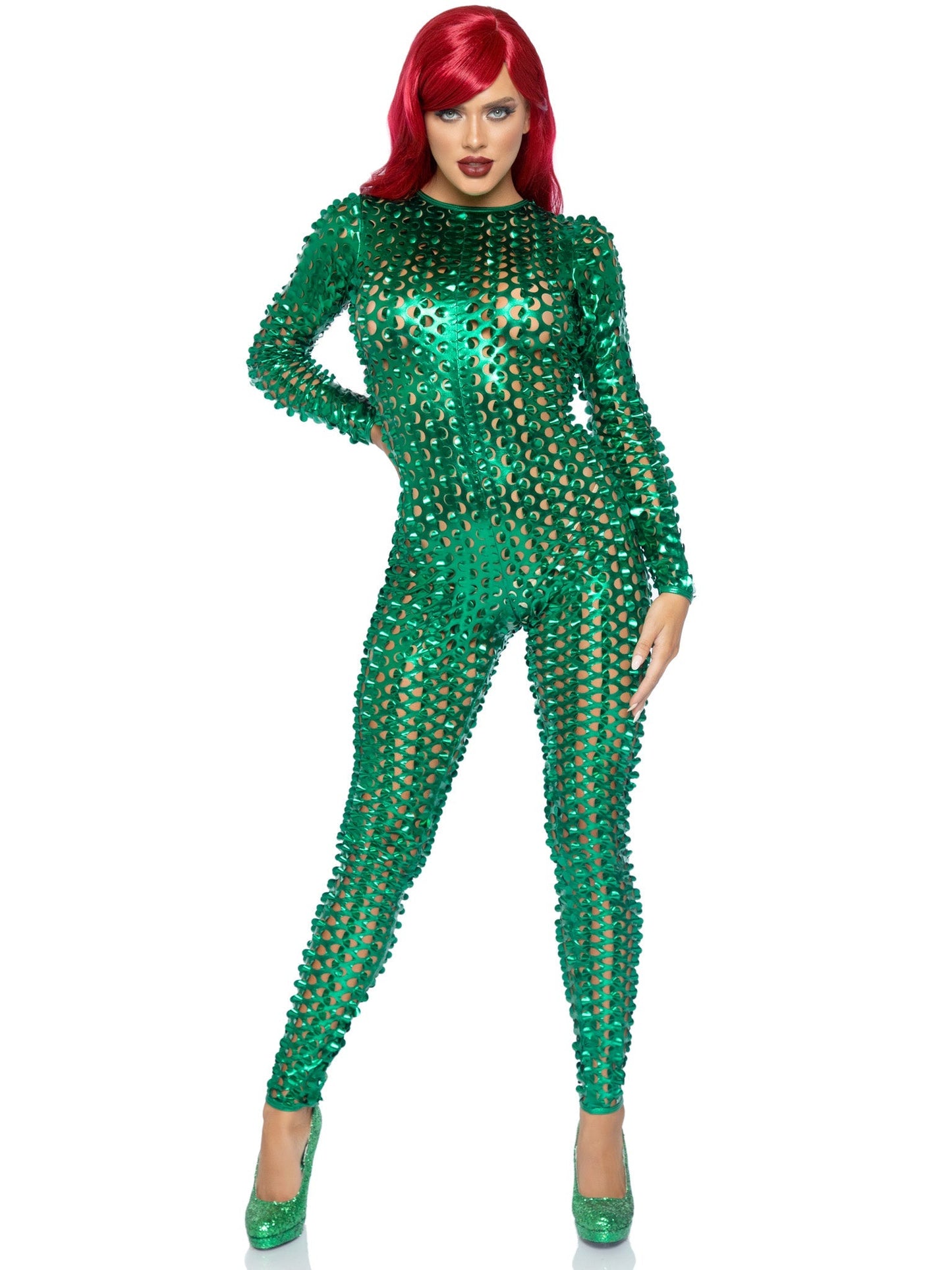 Laser Cut Metallic Catsuit