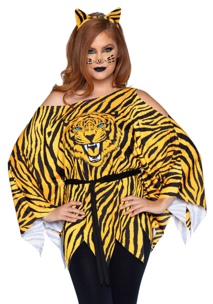 Leg Avenue 86898 Tiger Poncho and ear headband