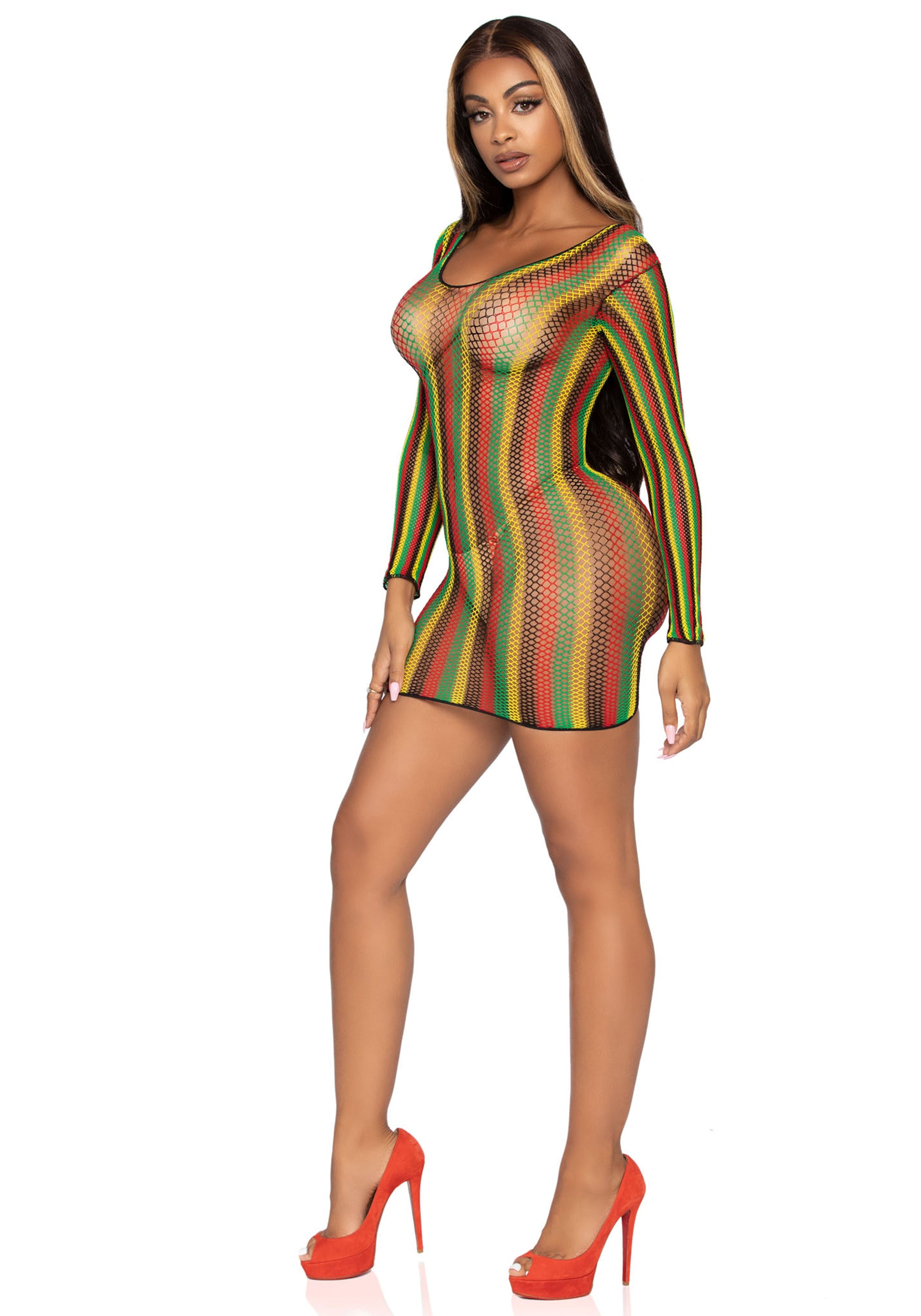 Leg Avenue 86959 Rasta net mini dress