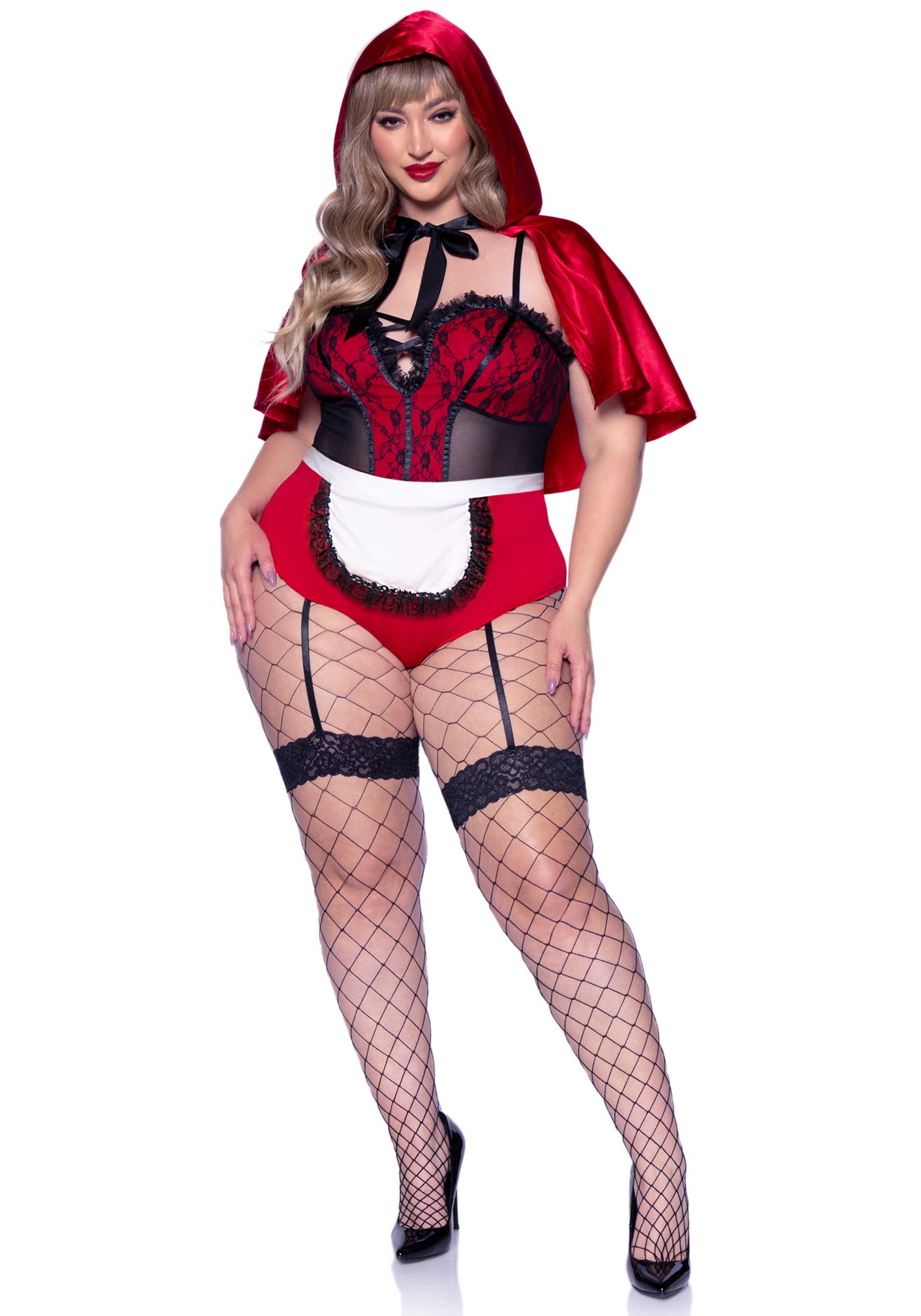 Leg Avenue 86975X Naughty Miss Red Plus Size