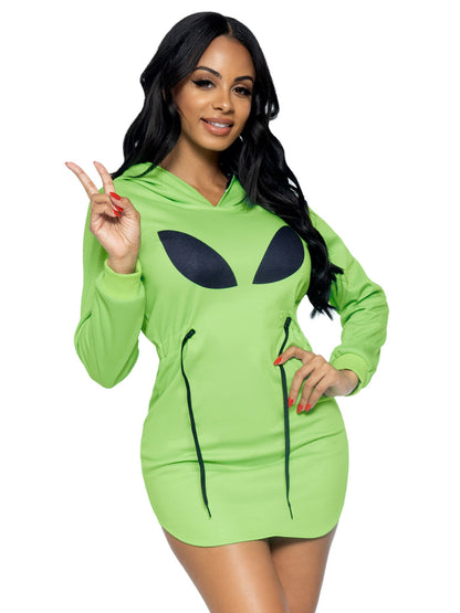 Alien Fleece Hoodie Dress