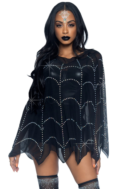 Leg Avenue 87082 Sheer rhinestone poncho