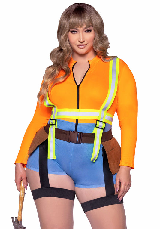 Leg Avenue 87108X Construction Worker Romper Plus Size