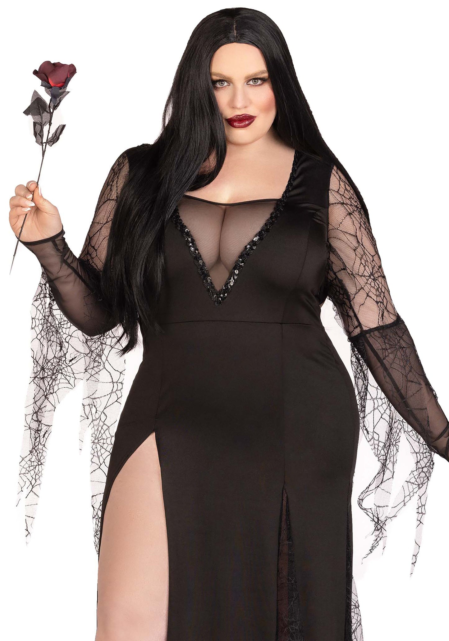 Plus Sexy Spooky Morticia Dress