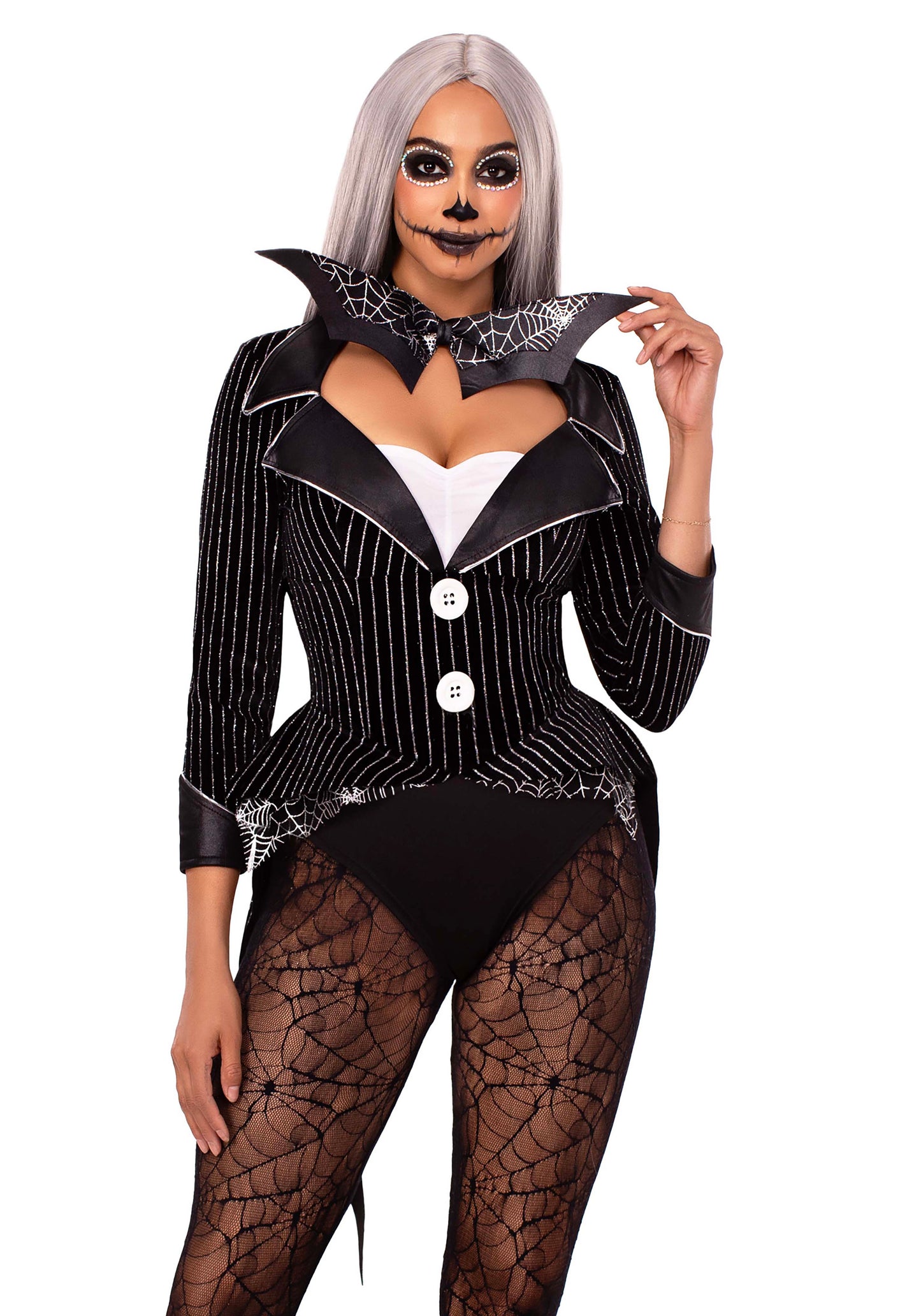 Halloween Baddie Striped Velvet Bodysuit