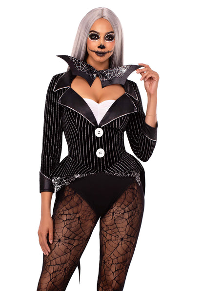 Halloween Baddie Striped Velvet Bodysuit