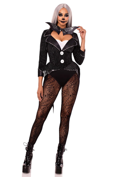 Halloween Baddie Striped Velvet Bodysuit