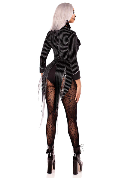 Halloween Baddie Striped Velvet Bodysuit
