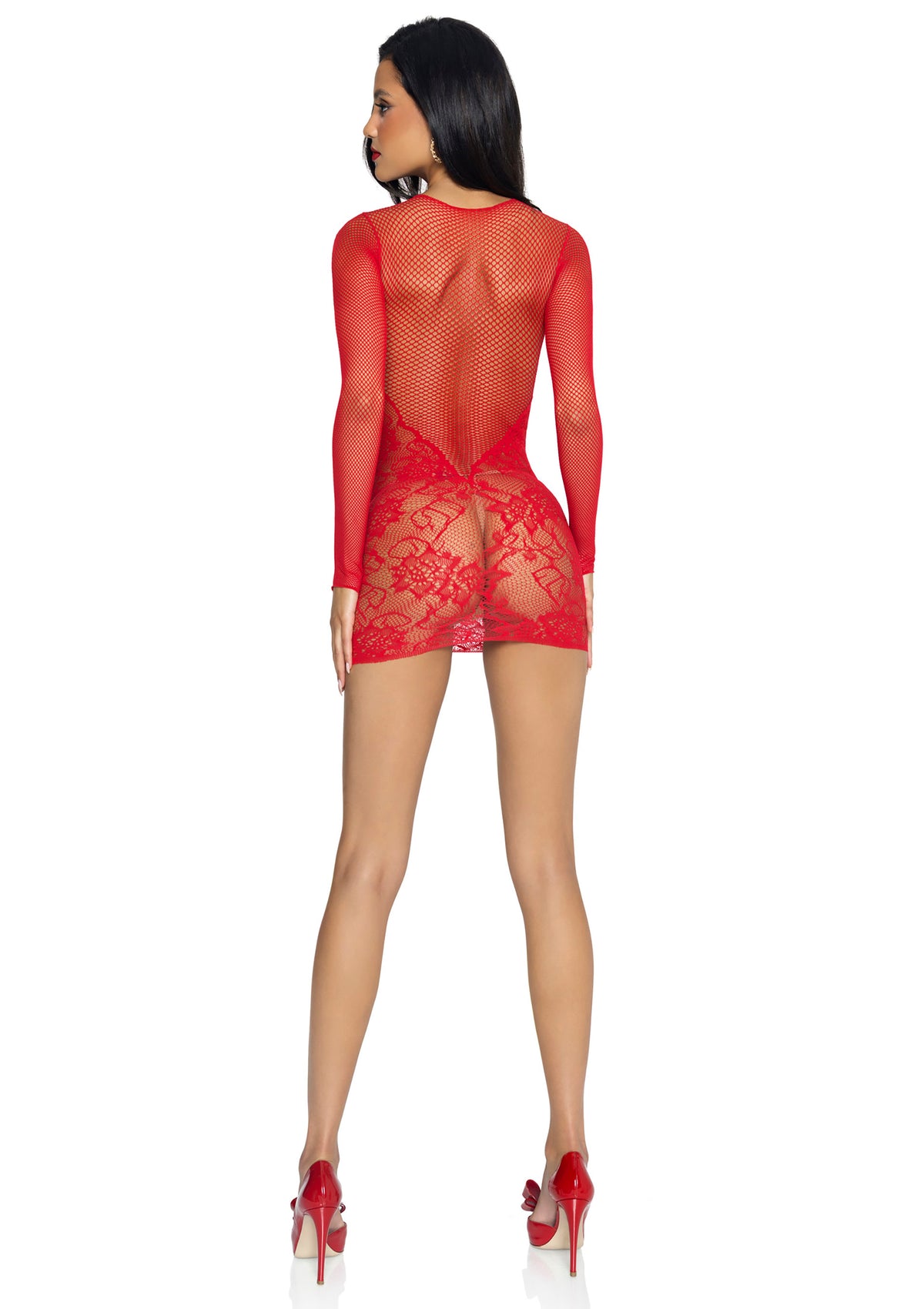 Fishnet & Lace Mini Dress