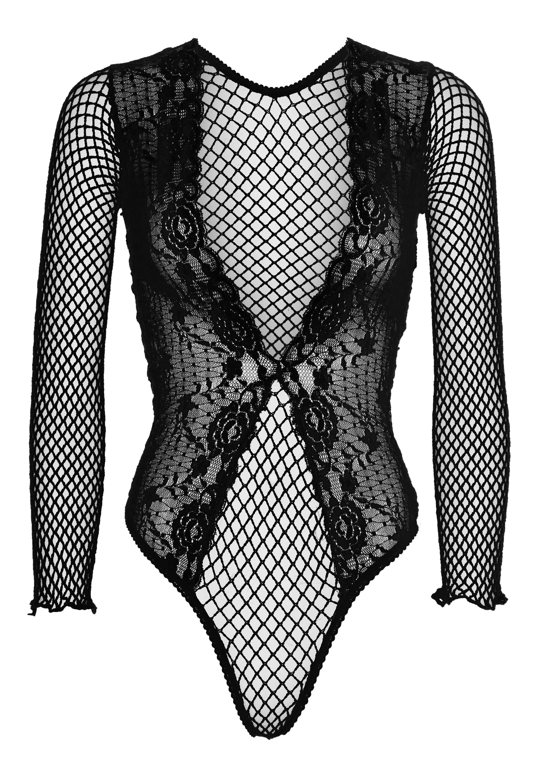 Leg Avenue 89220 High cut lace and net teddy