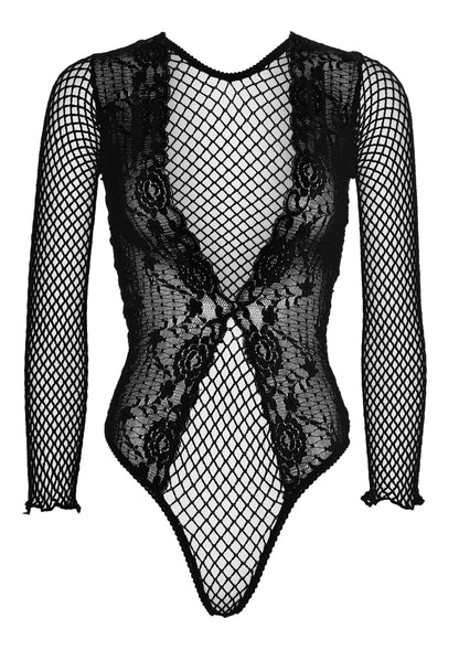 Leg Avenue 89220 High cut lace and net teddy