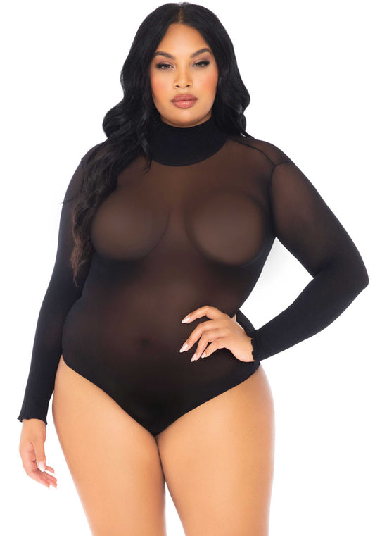 Leg Avenue 89228X Highneck sleeved bodysuit Plus Size