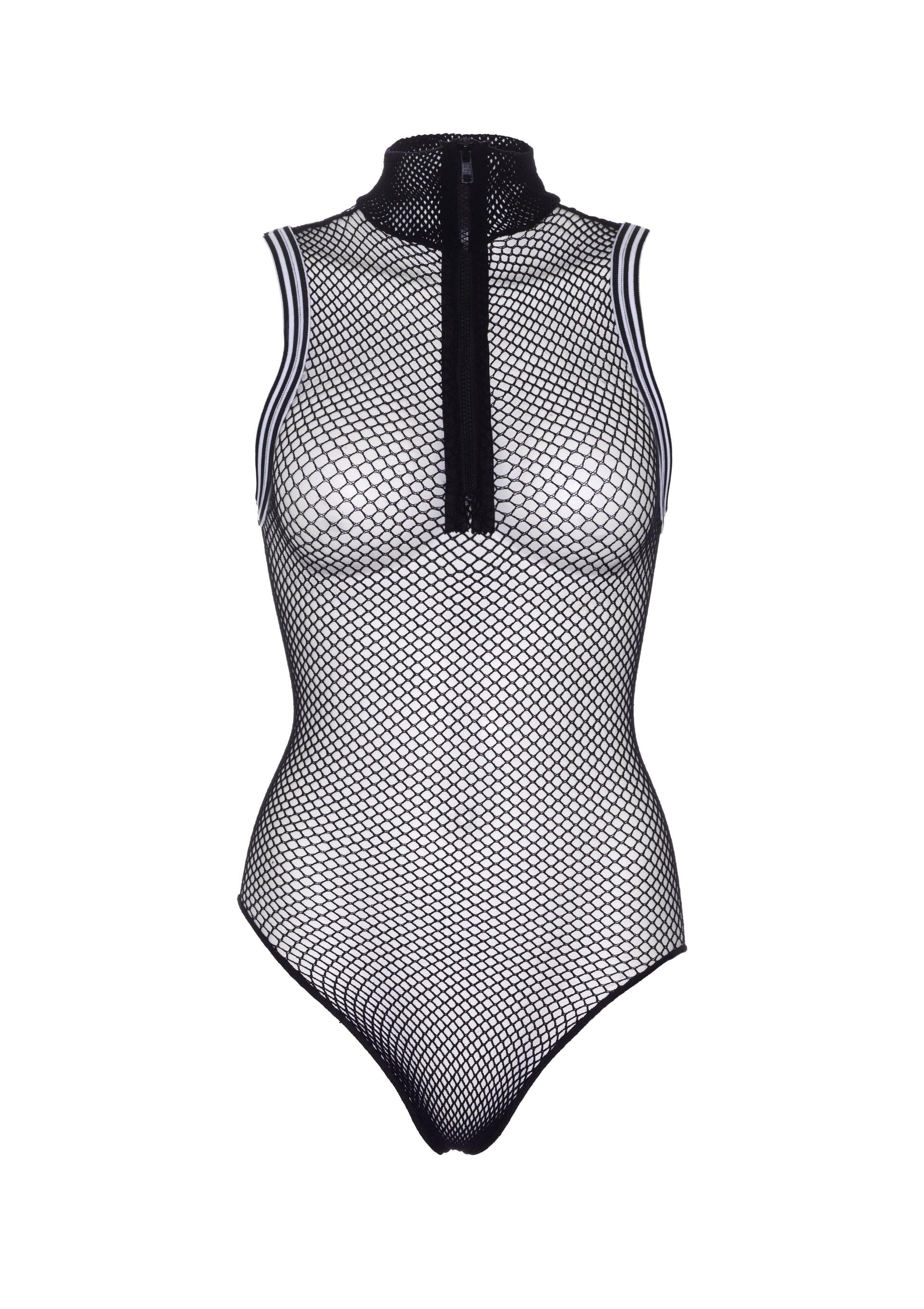 Leg Avenue 89255 Zip up fishnet bodysuit