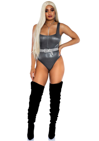 Leg Avenue 89265 Metallic thong bodysuit