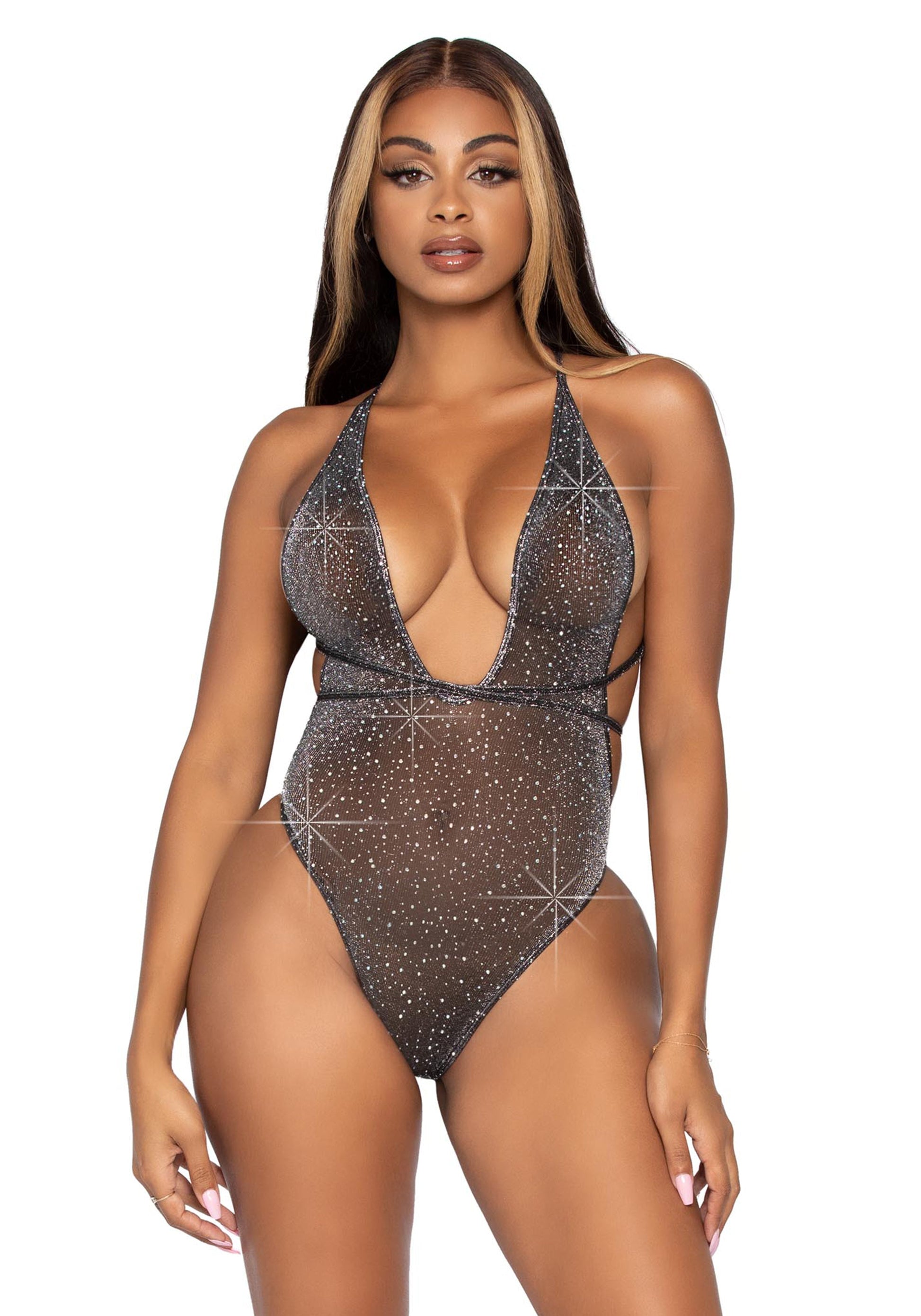 Leg Avenue 89270 Lurex & rhinestone teddy