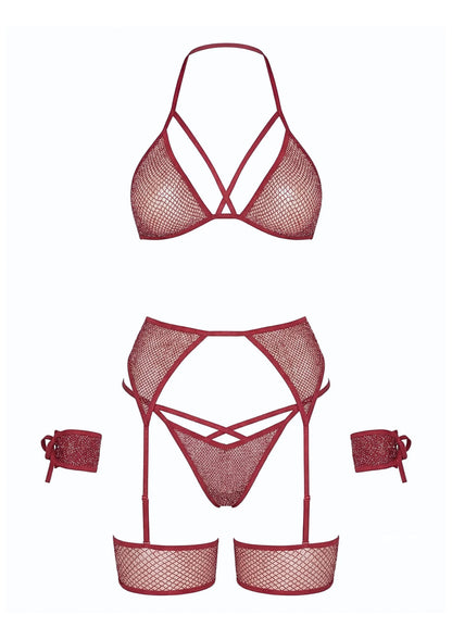 4-Piece Lurex Bra & Harness Set