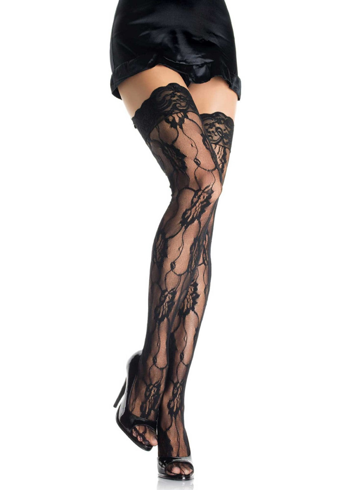 Leg Avenue 9215 Rose Lace Thigh Highs