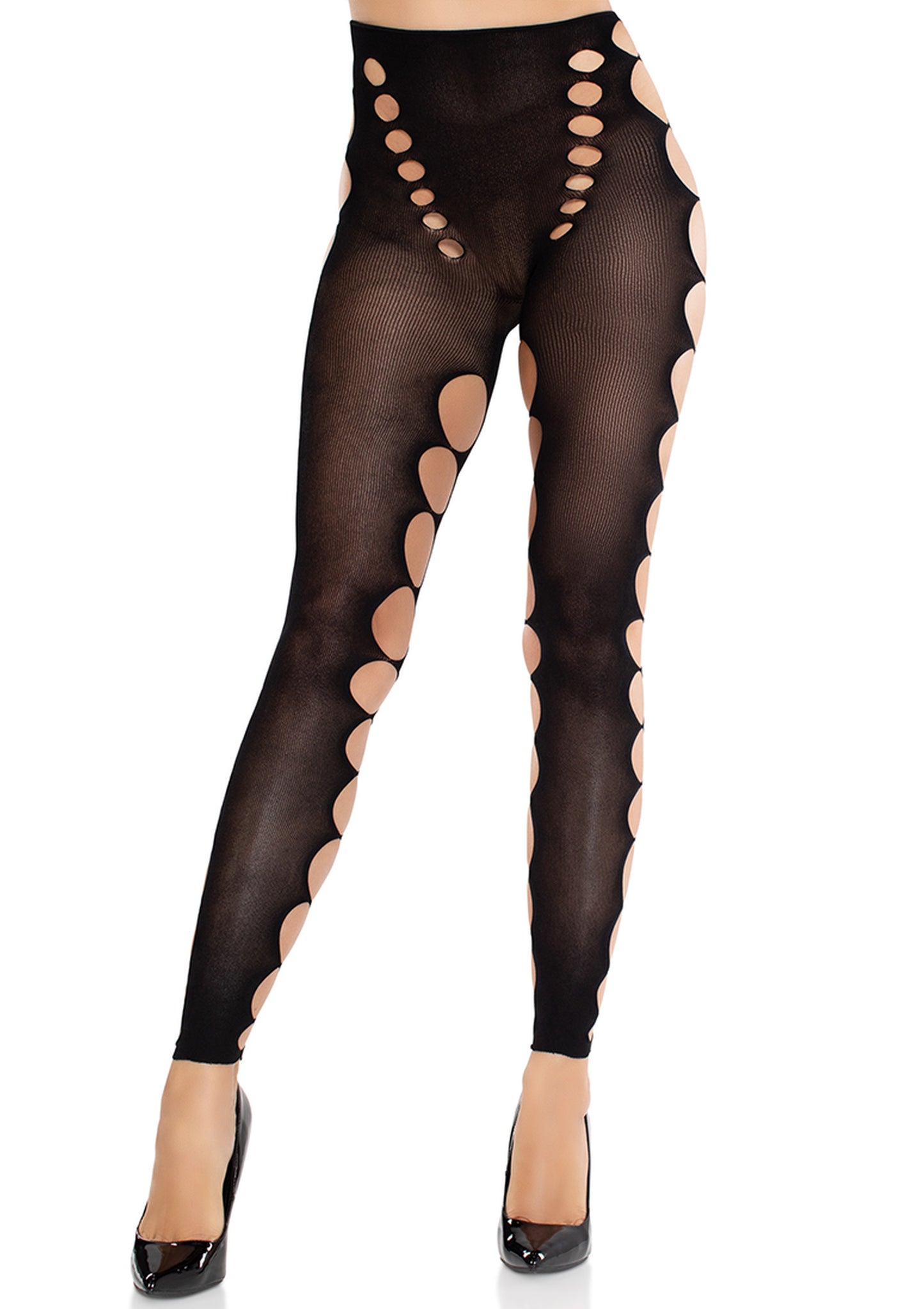Seamless Opaque Cut-Out Footless Tights