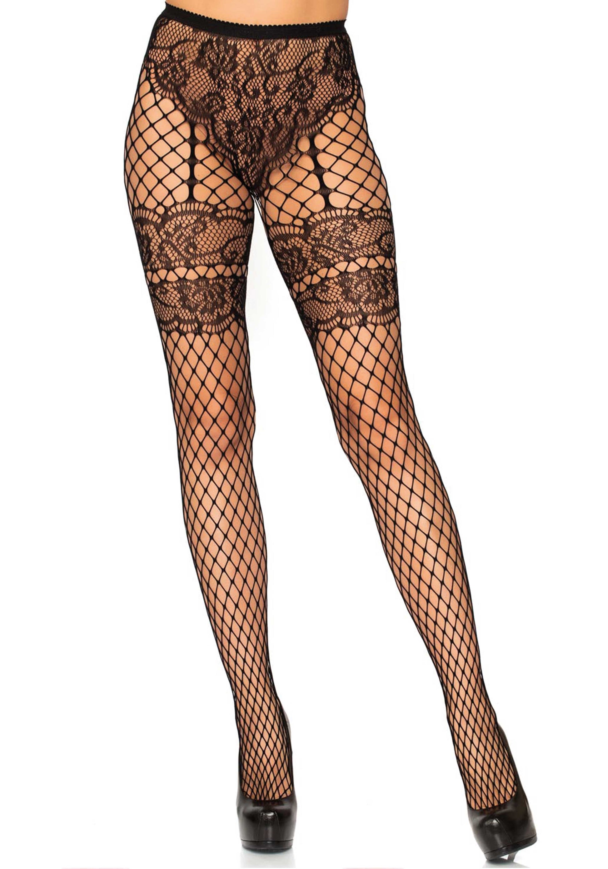 Leg Avenue 9281 Lace French cut net pantyhose