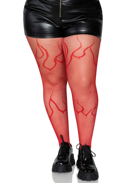 Plus Flame Net Pantyhose