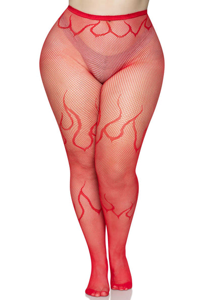 Plus Flame Net Pantyhose