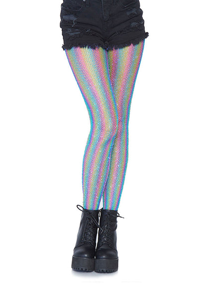 Leg Avenue 9308 Lurex rainbow fishnet tights