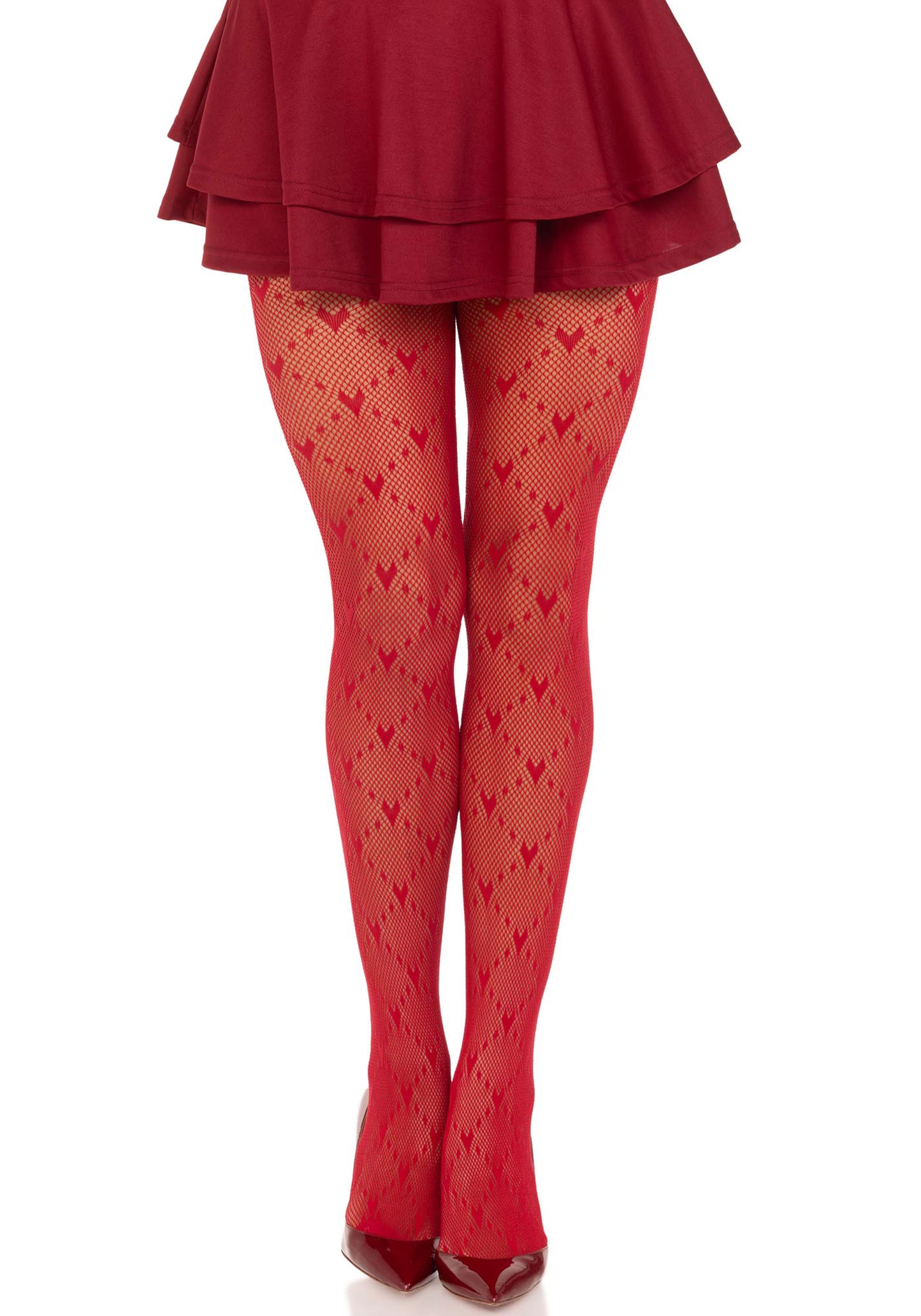 Love Struck Heart Net Pantyhose