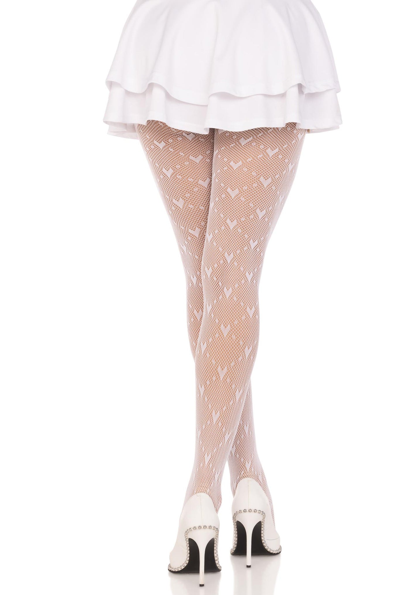 Love Struck Heart Net Pantyhose