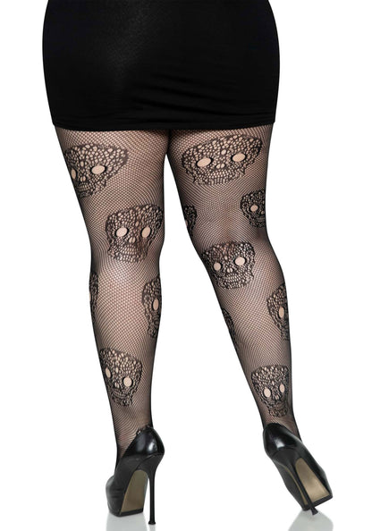 Leg Avenue 9723X Lace skull fishnet tights