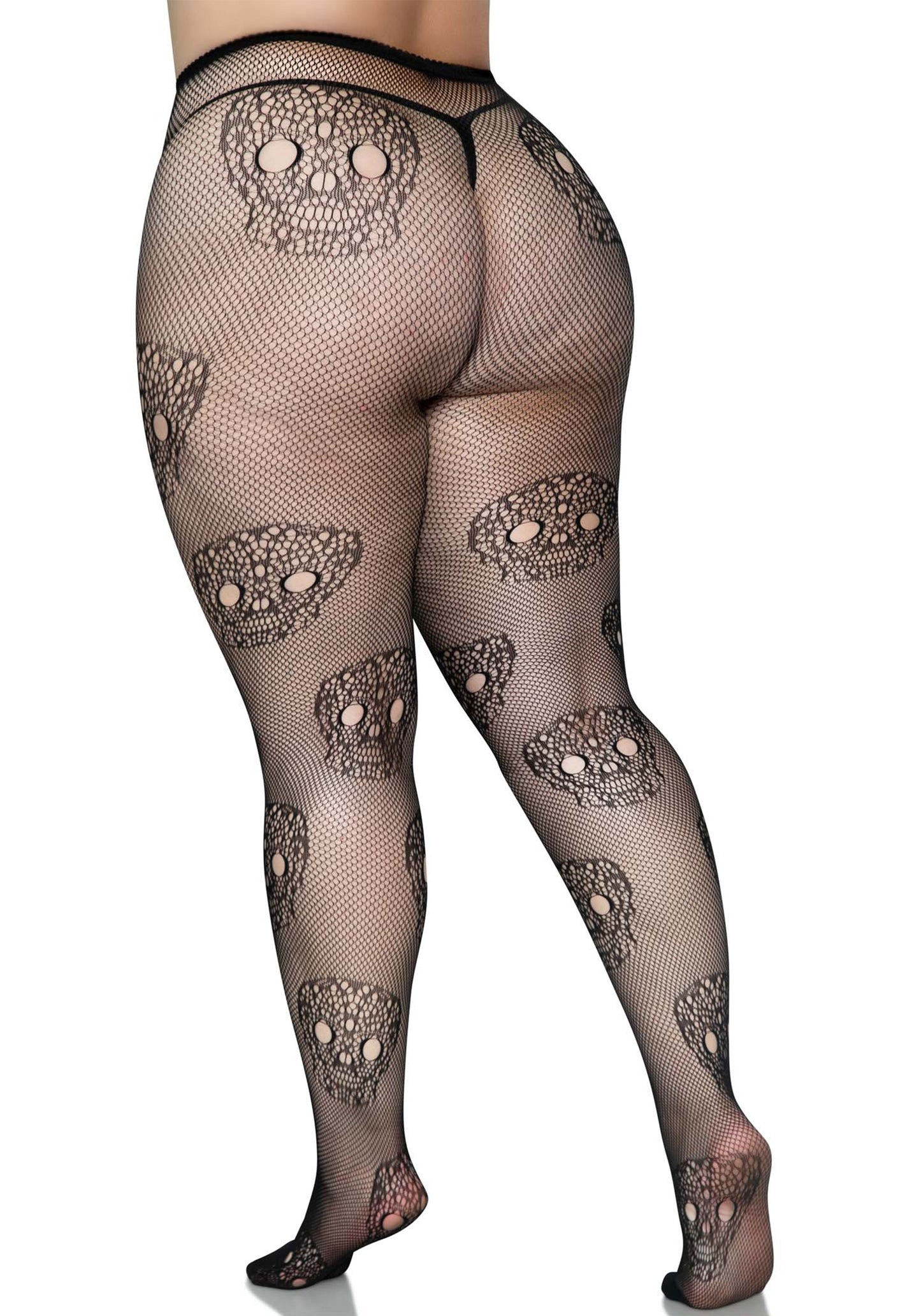 Leg Avenue 9723X Lace skull fishnet tights