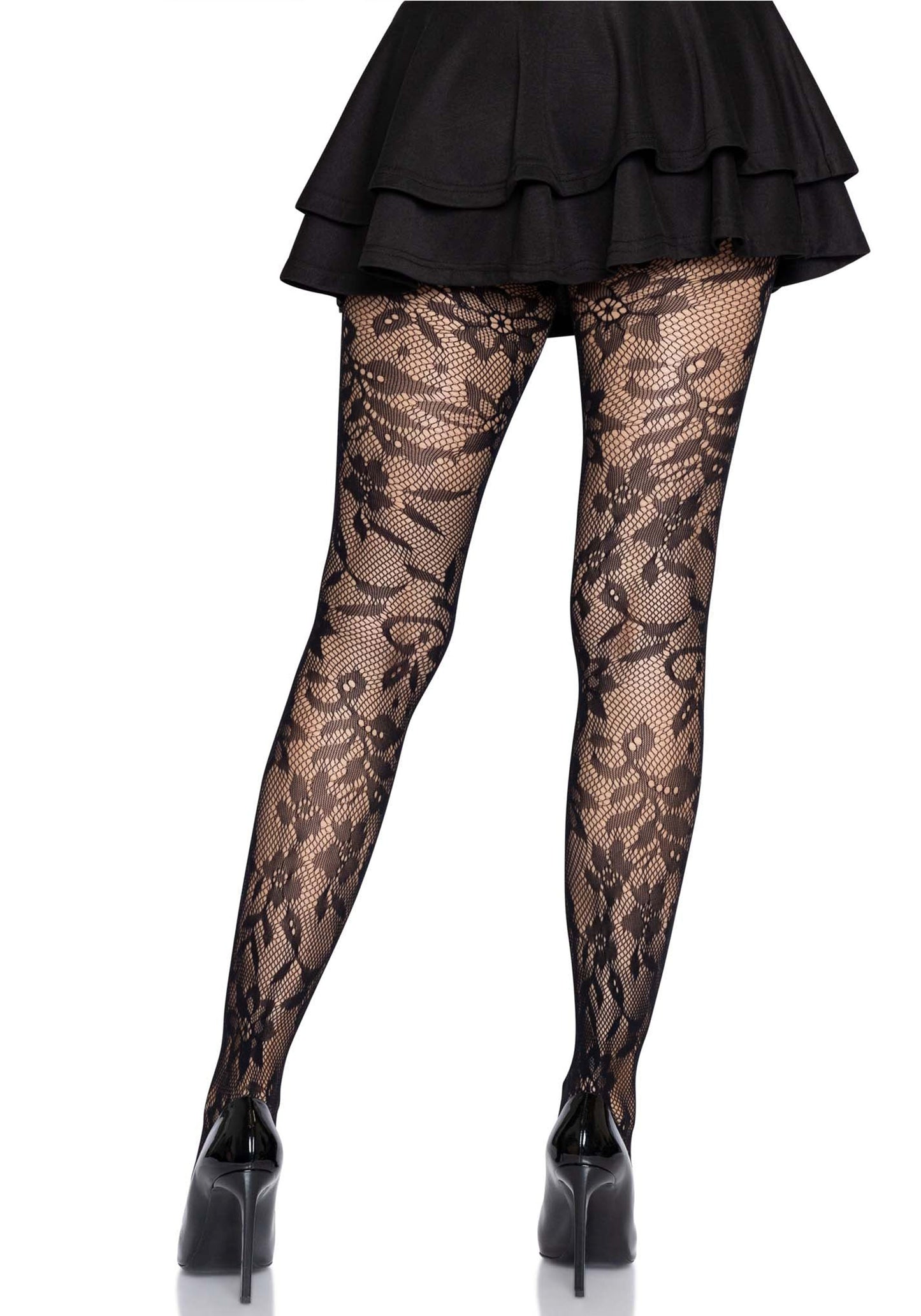 Seamless Floral Lace Pantyhose