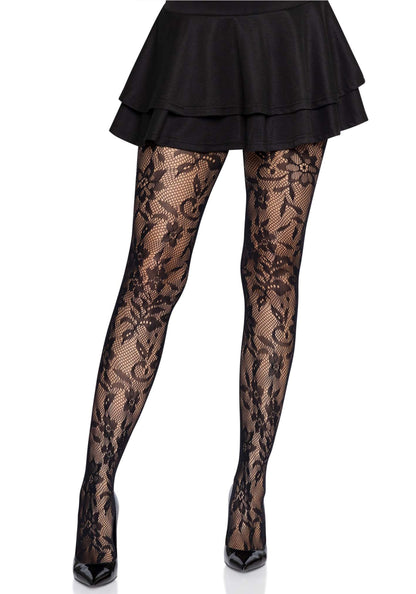 Seamless Floral Lace Pantyhose