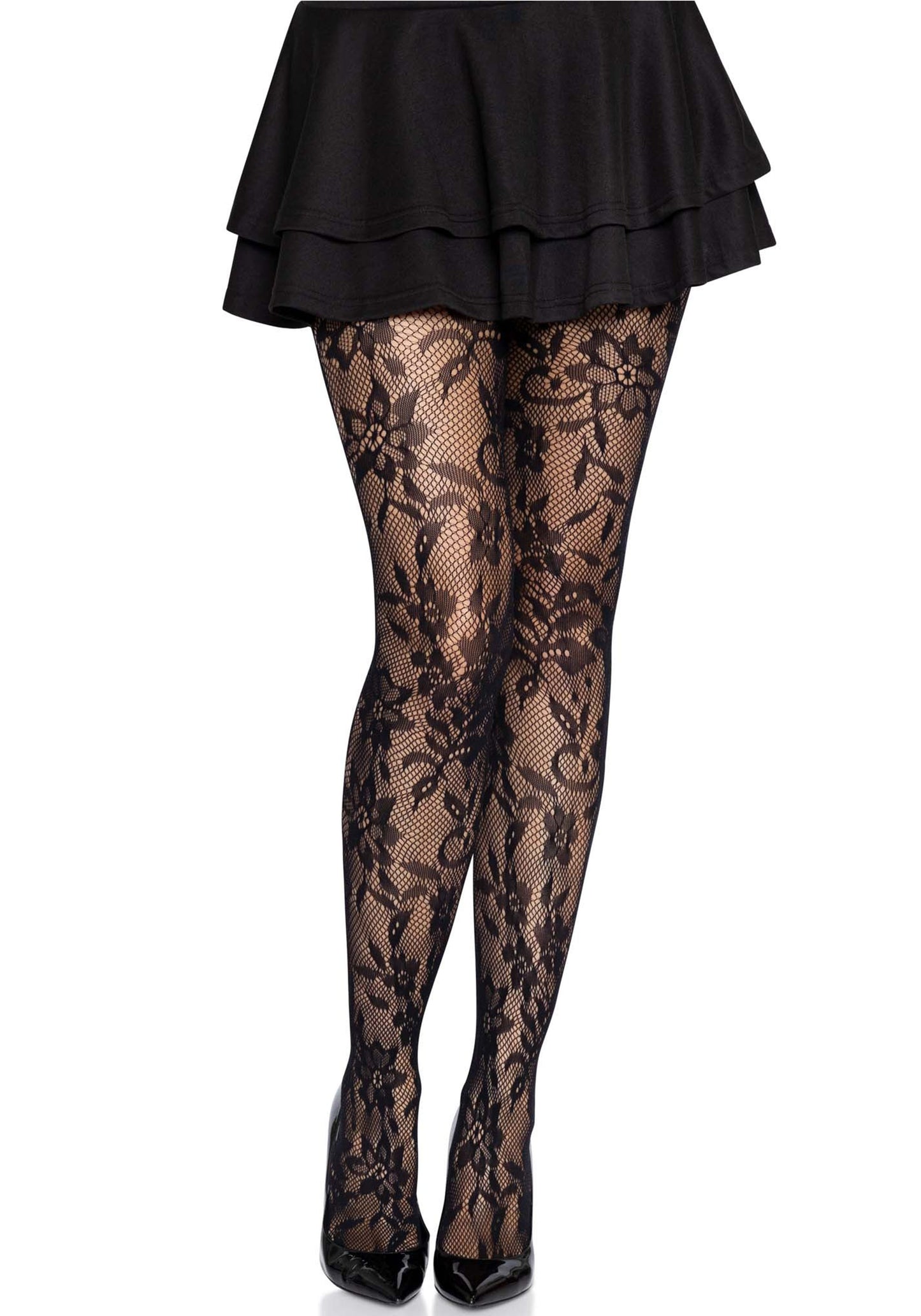 Seamless Floral Lace Pantyhose