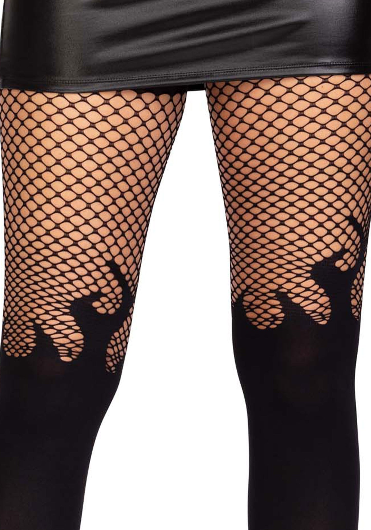 Flame Pantyhose with Fishnet Top