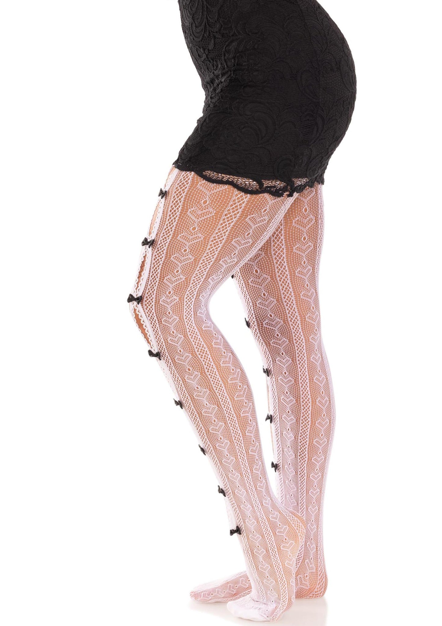 Sweetheart Striped Net Pantyhose