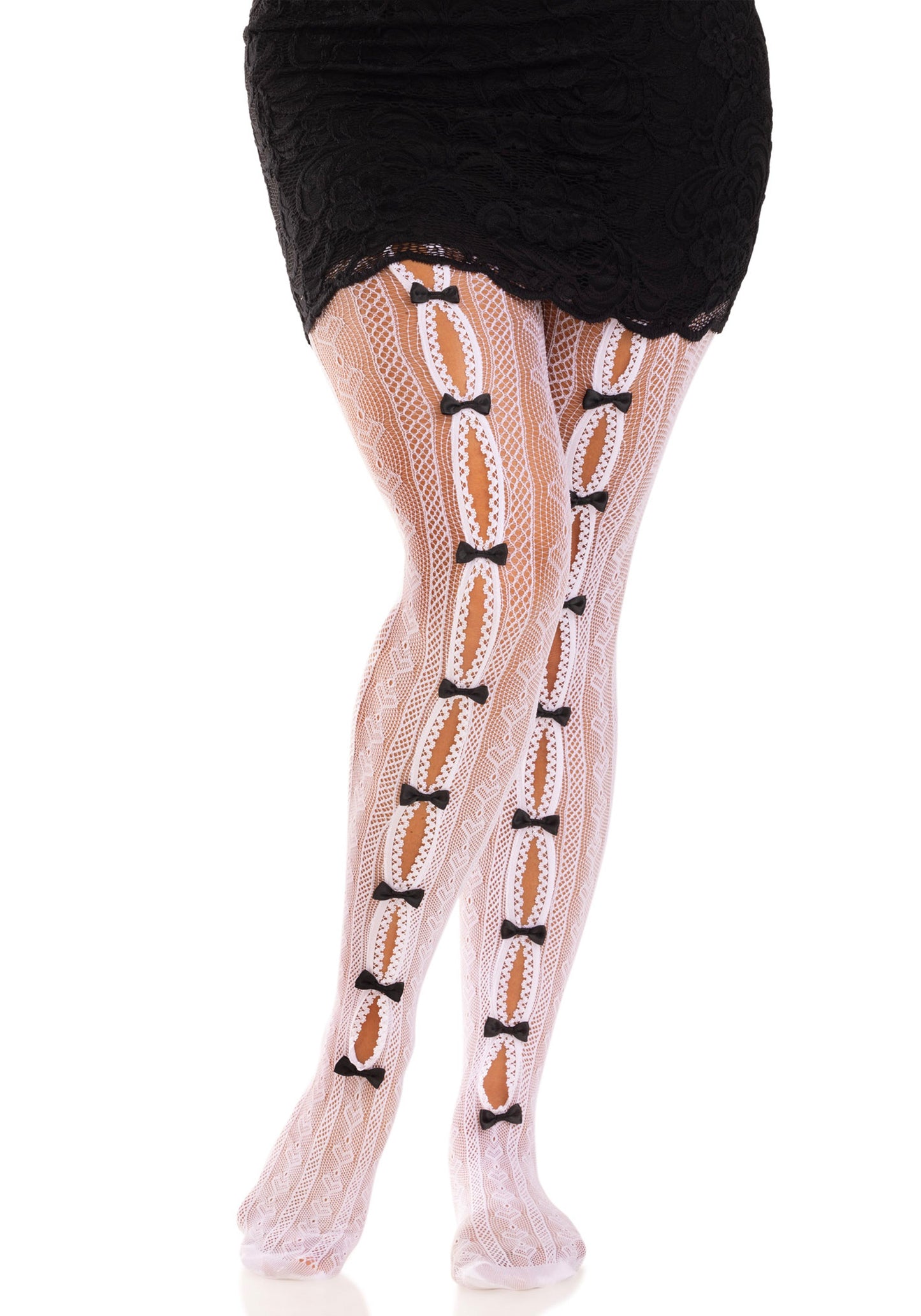 Sweetheart Striped Net Pantyhose