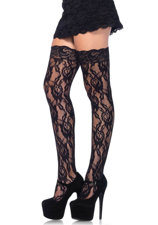 Leg Avenue 9762 Rose Lace Stockings