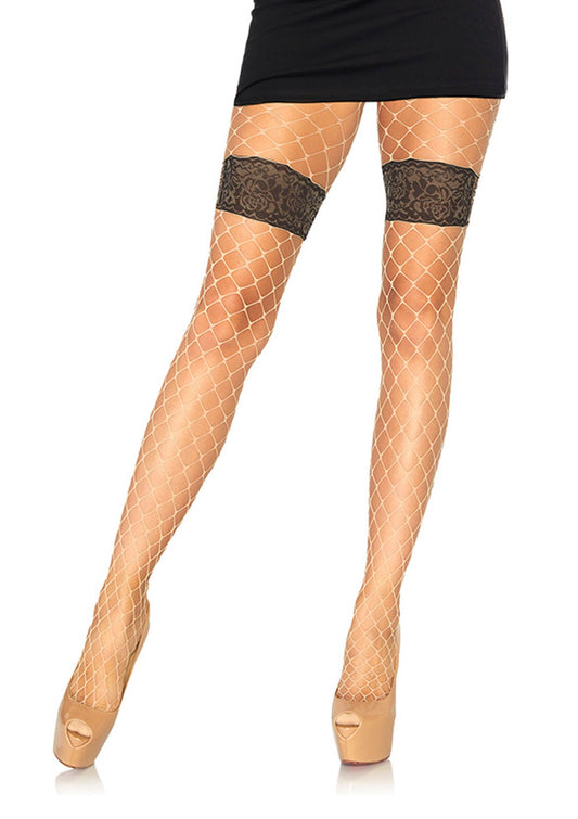 Leg Avenue 9913 Diamond net tights w. floral