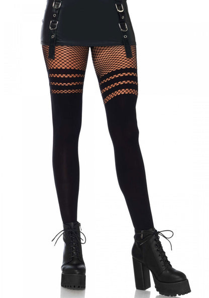 Leg Avenue 9999 Pantyhose with fishnet stripes