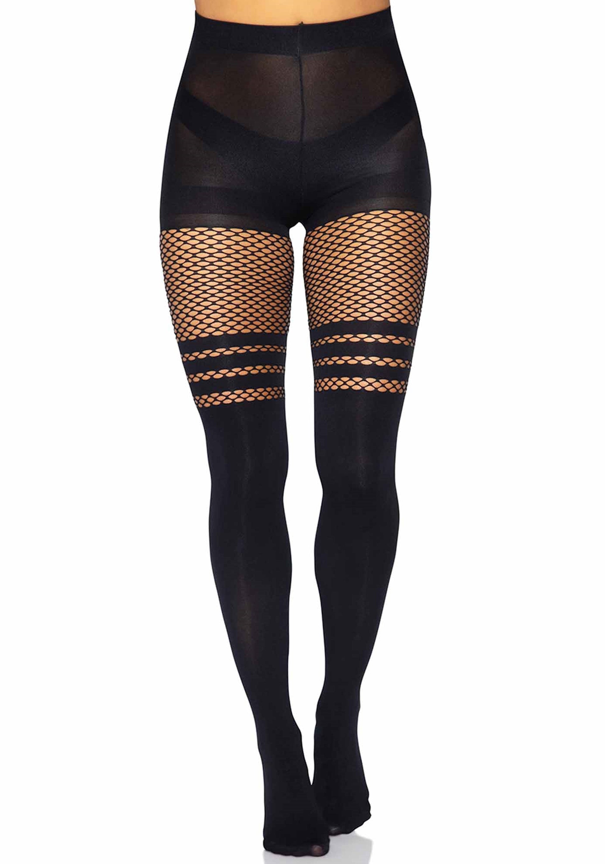 Leg Avenue 9999 Pantyhose with fishnet stripes