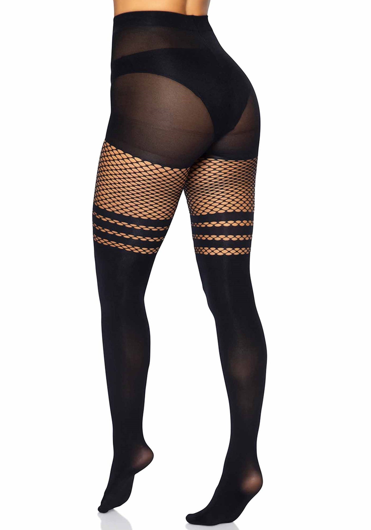 Leg Avenue 9999 Pantyhose with fishnet stripes