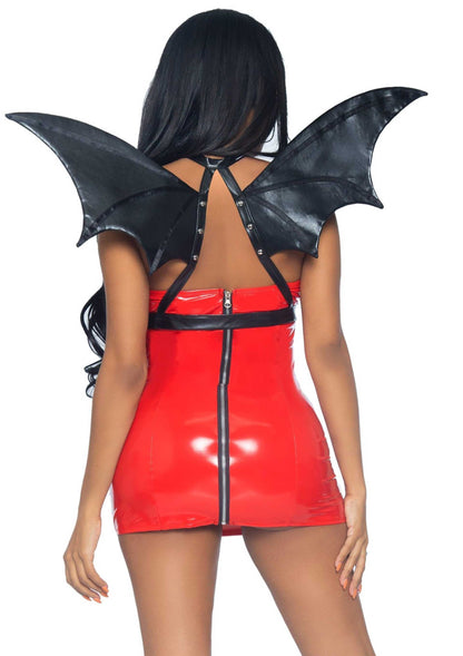 Faux Leather Bat Wings with Harness