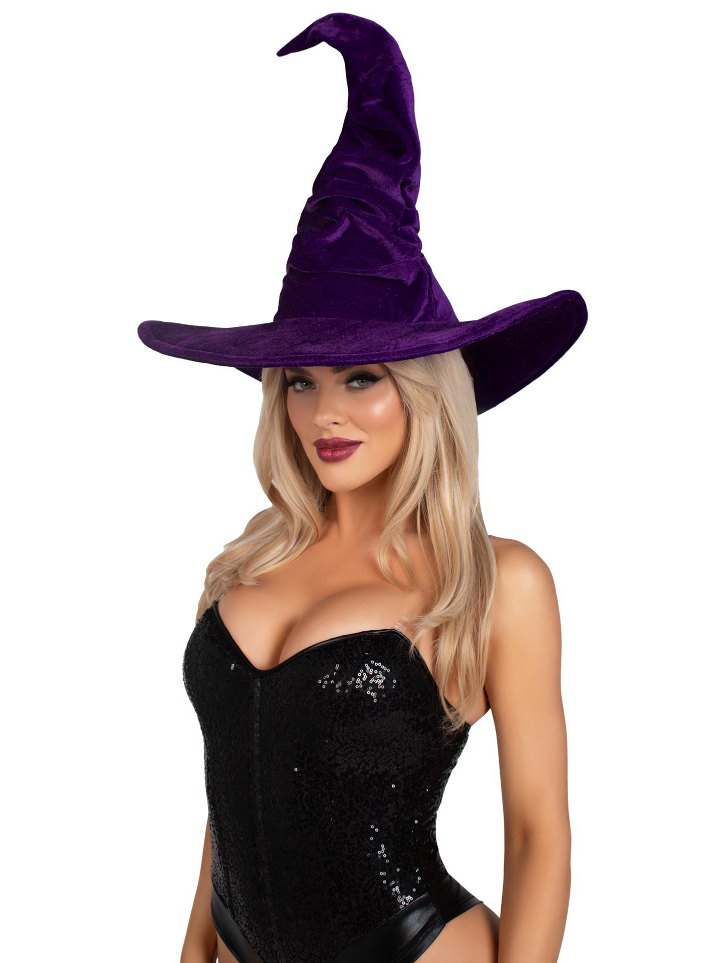 Velvet Ruched Witch Hat