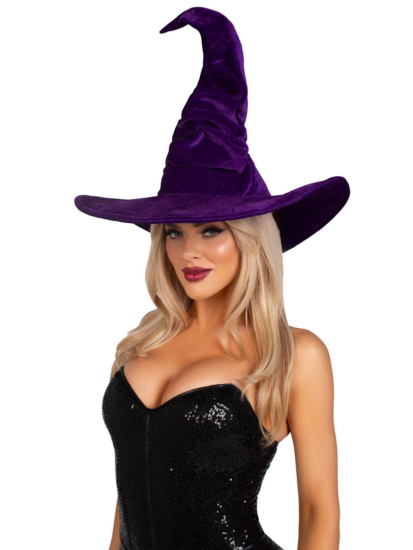 Velvet Ruched Witch Hat