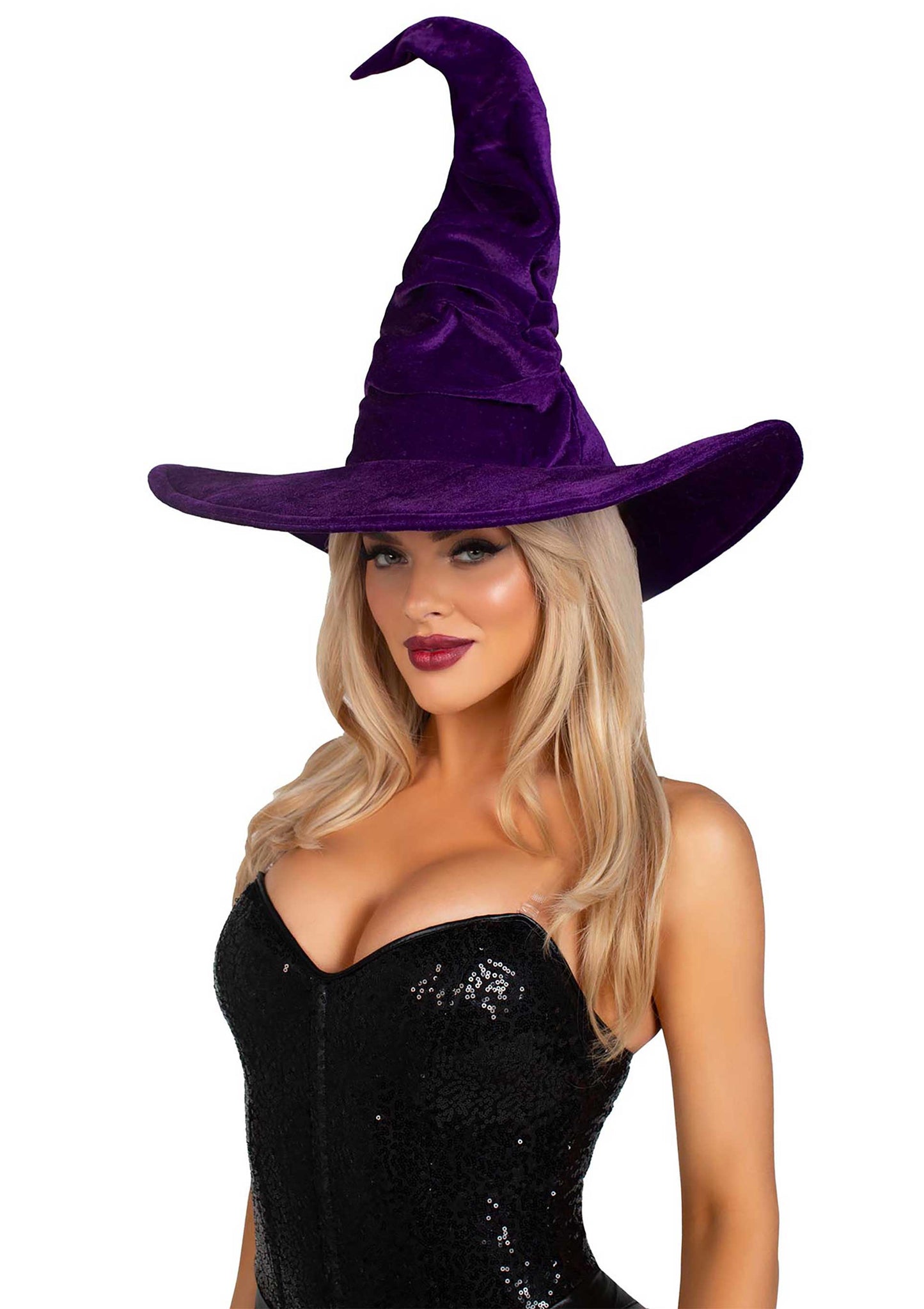 Velvet Ruched Witch Hat