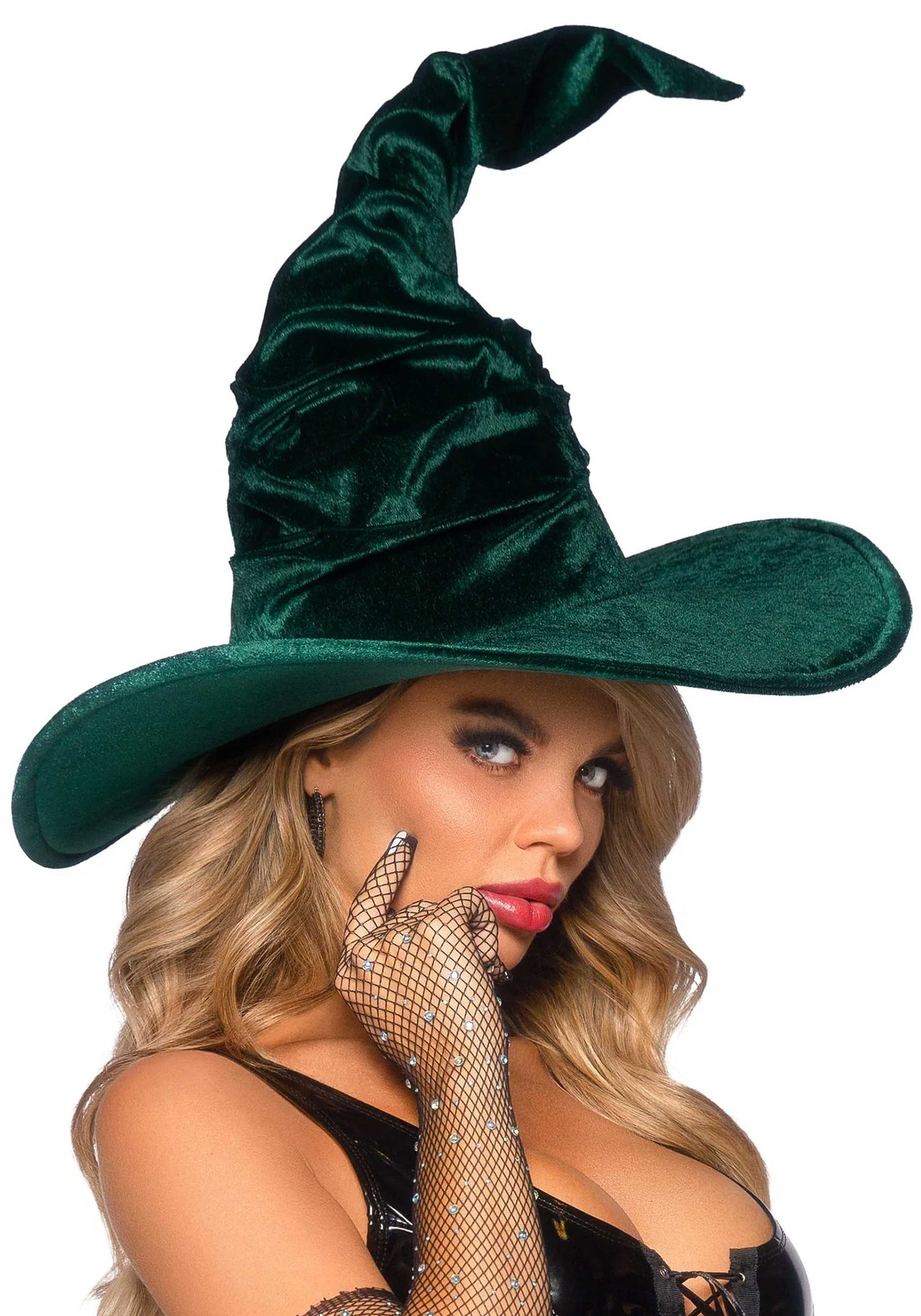 Velvet Ruched Witch Hat