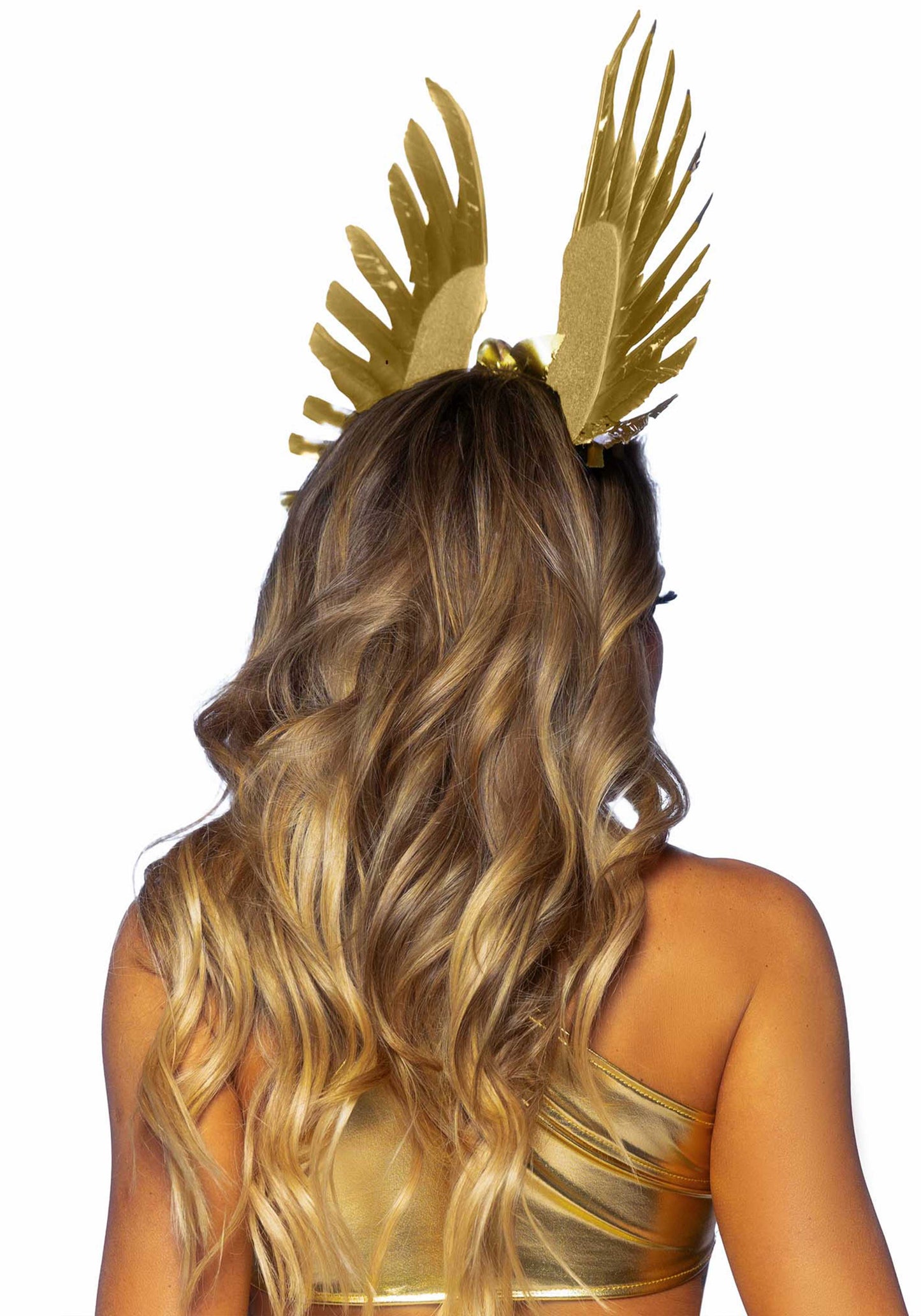 Golden Goddess Floral and Feather Headband