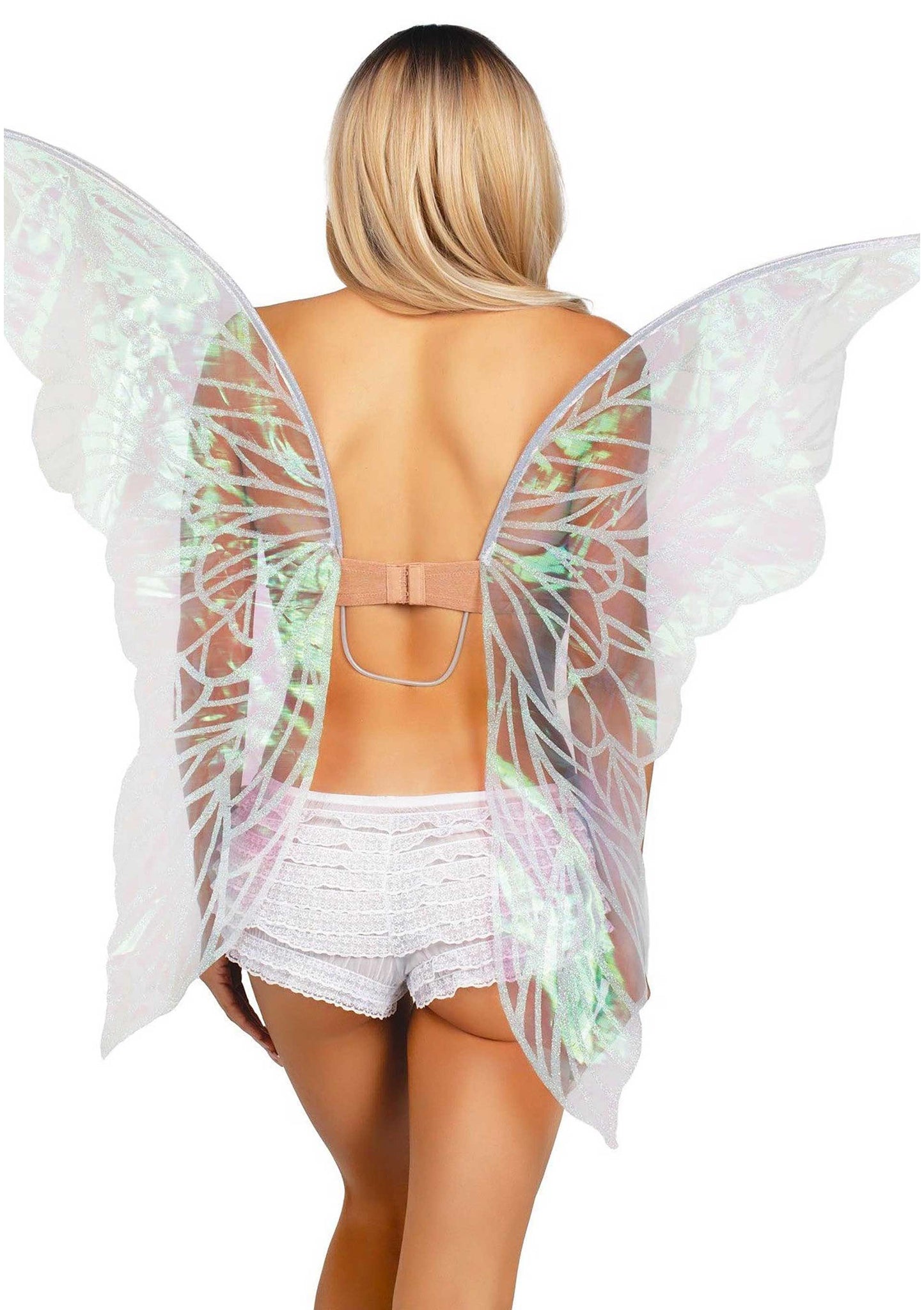 Iridescent strapless fairy wings