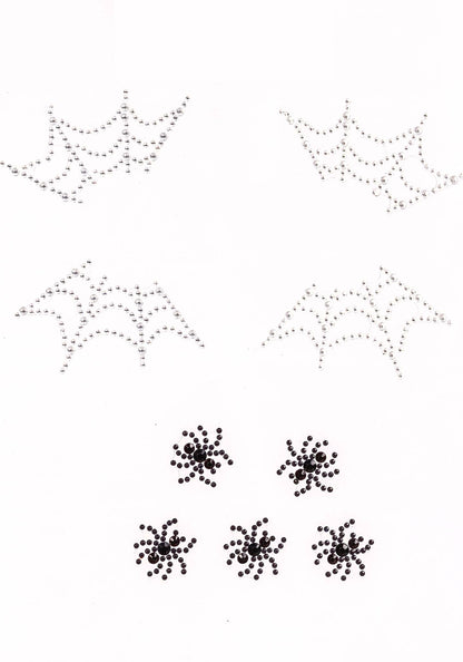 Spider Web Face Jewels Sticker