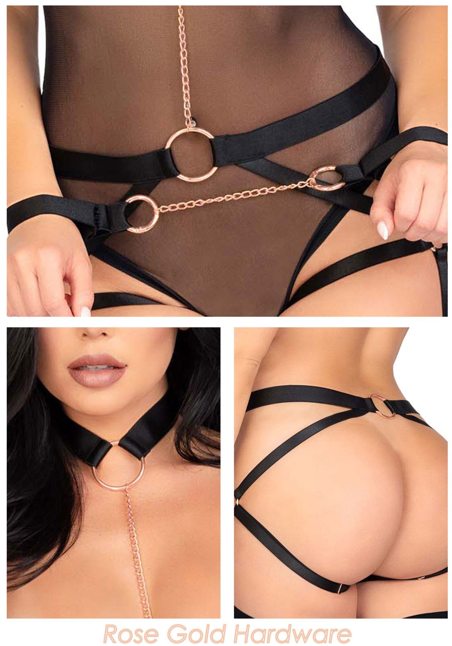 Elastic Harness, Cuffs and Butt Harness